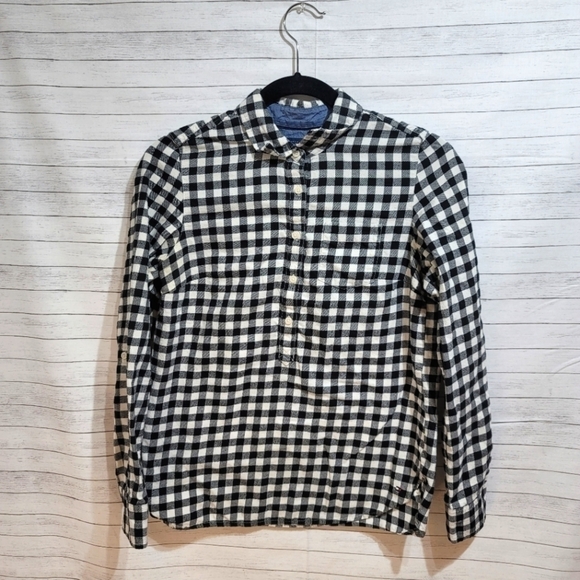TOMMY HILFIGER BLACK BUFFALO PLAID BUTTON DOWN, SZ SMALL - Picture 1 of 5